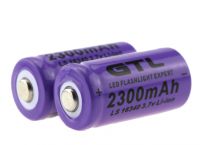 Аккумулятор GTL CR123A Battery Rechargeable   3.7v 2300mAh